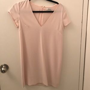 Aritzia silky shift dress pale pink